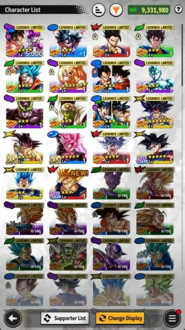 LVL 149|total power 9M|Limit goku frieza final,SS Goku,UI Goku,Ultra villain Goku Black,Bardock RA606B