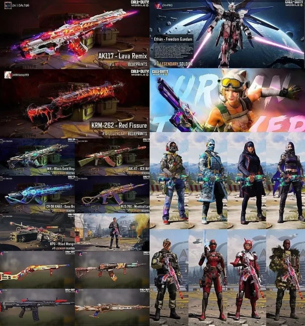 CoD Mobile | Indian 10cp | 1 Mythic | 5 Legend | ak117 lava remix krm red fissure Ethan Freedom Gundam cr56 amax bass