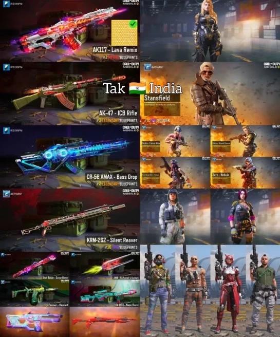 CoD Mobile | Indian 10cp | 1 Mythic | 4 Legend | ak117 lava remix CR56 amax bass ak47 icb rifle cheap price 