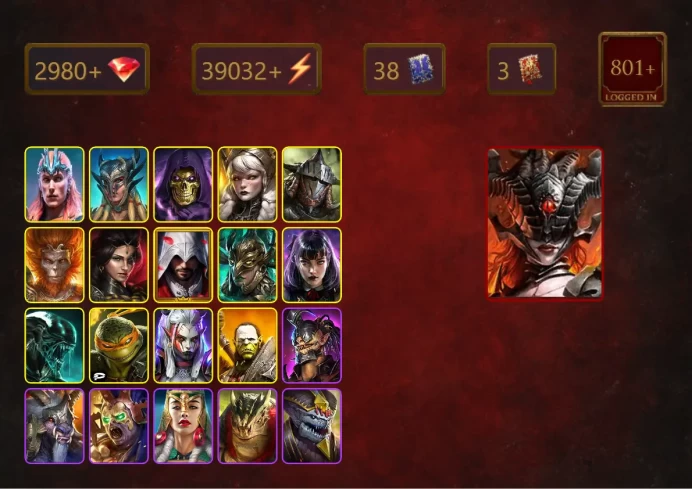 [STARTER]Senna Amberheart+Kurosa the Covetous+Loki+Scyl+Skeletor+Rathalos+Wukong+Adelyn+Ezio Auditore+41Epics