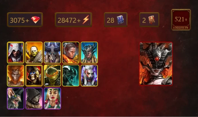 [STARTER]Prince Kymar+Kurosa the Covetous+Ezio Auditore+Artak+Ronda+Scyl+Wukong+Deathknight+Michelangelo+Xenomorph+Visix+26Epics