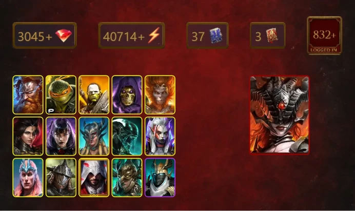 [STARTER]Thor+Kurosa the Covetous+Michelangelo+Artak+Skeletor+Wukong+Adelyn+Alice+Scyl+Xenomorph+Visix+Loki+Rathalos+36Epics