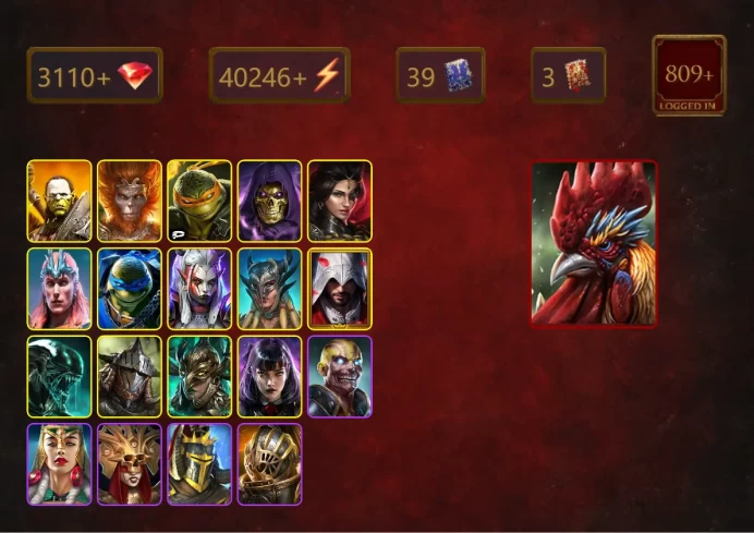 [STARTER]Galleus Bloodcrest+Leonardo+Artak+Wukong+Michelangelo+Skeletor+Adelyn+Loki+Visix+Scyl+Ezio Auditore+Xenomorph+42Epics