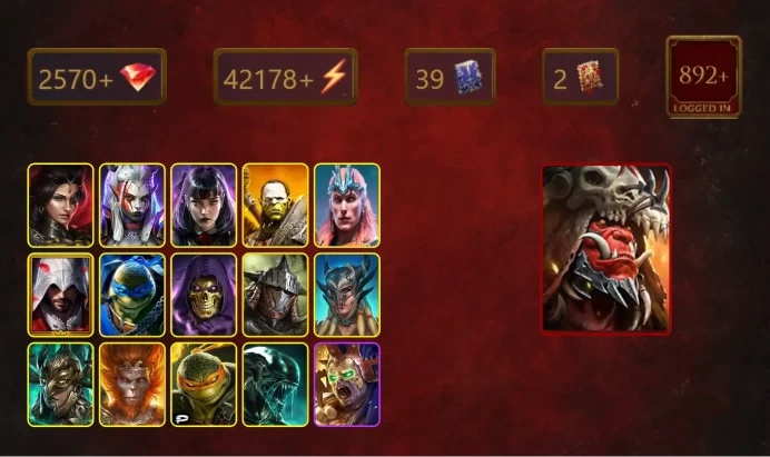 [STARTER]Ash'nar Dragonsoul+Leonardo+Adelyn+Visix+Alice+Artak+Loki+Ezio Auditore+Skeletor+Rathalos+Scyl+38Epics