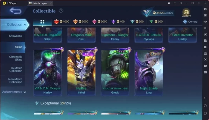GLOBAL Hero 78 Skin 135 |Transformers Roger|KOF Karina|Sandrio Floryn|Luckybox Leomord|CC Natalia  etc |Expert Check SS ML1841B
