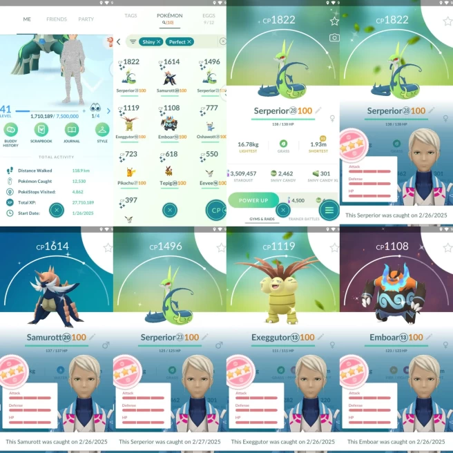 AC912 Mystic | x23 3000CP | x225 2000CP | x10 SHUNDO x2 Serperior Emboar x2 Eevee | 100IV x7 Dragonite x7 Salamence x9 Garchomp | Shiny x2 Dialg