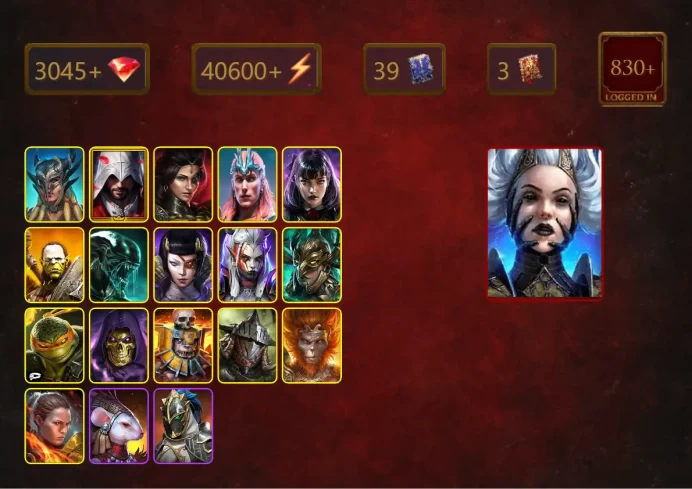 [STARTER]Queen Krixia+Granyt Doorkeep+Scyl+Ezio Auditore+Adelyn+Loki+Lysanthir Beastbane+Alice+Artak+Xenomorph+Lady Kimi+48Epics
