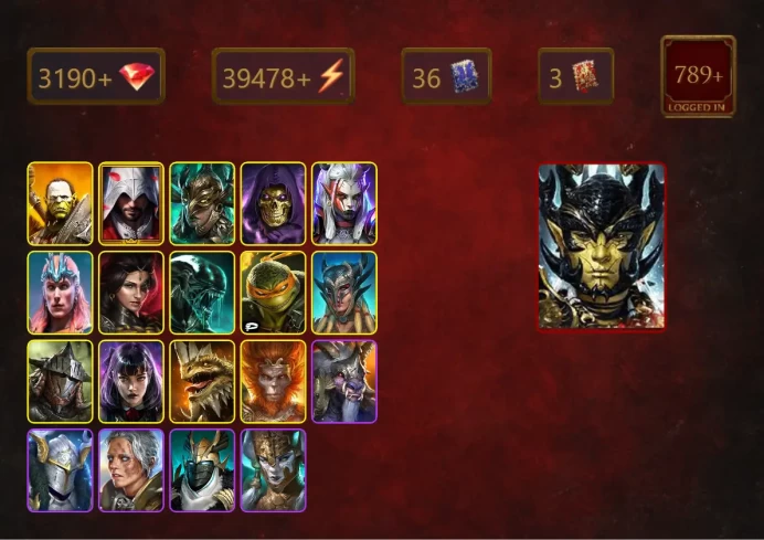 [STARTER]Legate Teox+Granyt Doorkeep+Aphidus+Artak+Ezio Auditore+Leminisi the Gold-Wing+Skeletor+Visix+Loki+Adelyn+40Epics