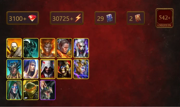 [STARTER]Martyr+Bad-el-Kazar+Artak+Xenomorph+Wukong+Ronda+Visix+Scyl+Ezio Auditore+Deathknight+Deliana+Michelangelo+24Epics
