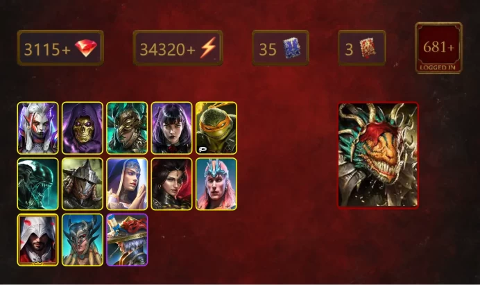 [STARTER]Lazarius+Martyr+Visix+Skeletor+Leminisi the Gold-Wing+Alice+Michelangelo+Xenomorph+Rathalos+Adelyn+Loki+31Epics