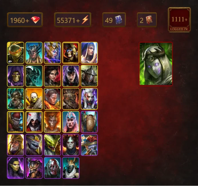 [STARTER]Theodosia+Martyr+Michelangelo+Scyl+Craklin the Blackened+Deliana+Deathknight+Skeletor+Xenomorph+Adelyn+Alice+52Epics