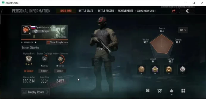 MOBILE Lv30|SV 160M|CV 122M|Sapper Shovel|Diamond AKM,Koi AK-102,Edelweiss AUG,Hep F2000,Velvet AN94,Etc|CN Off|Infinite(AB3126)