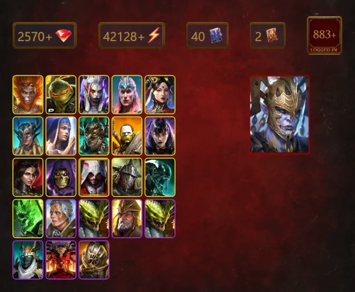 [STARTER]Shu-Zhen+Martyr+Gharol+Wukong+Michelangelo+Visix+Loki+Scyl+Leminisi the Gold-Wing+Artak+Alice+Danag Skullreap+42Epics