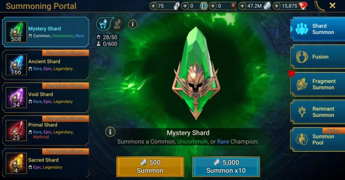Starter with Lilitu + Shards : 166 Ancient, 34 Void, 25 Primal, 4 Sacred | Ninja + 17 Login Legendary | Mine max