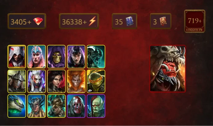 [STARTER]Ash'nar Dragonsoul+Dracomorph+Ezio Auditore+Loki+Skeletor+Alice+Xenomorph+Rathalos+Visix+Adelyn+Wukong+33Epics