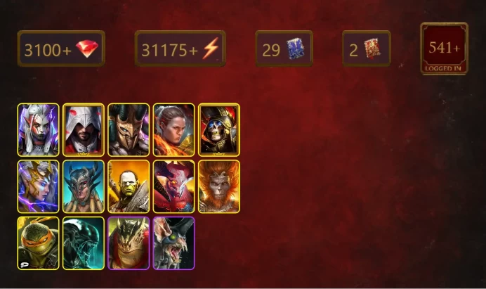 [STARTER]Acrizia+Mortu-Macaab+Visix+Ezio Auditore+Ronda+Deathknight+Deliana+Scyl+Artak+Wukong+Michelangelo+Xenomorph+23Epics