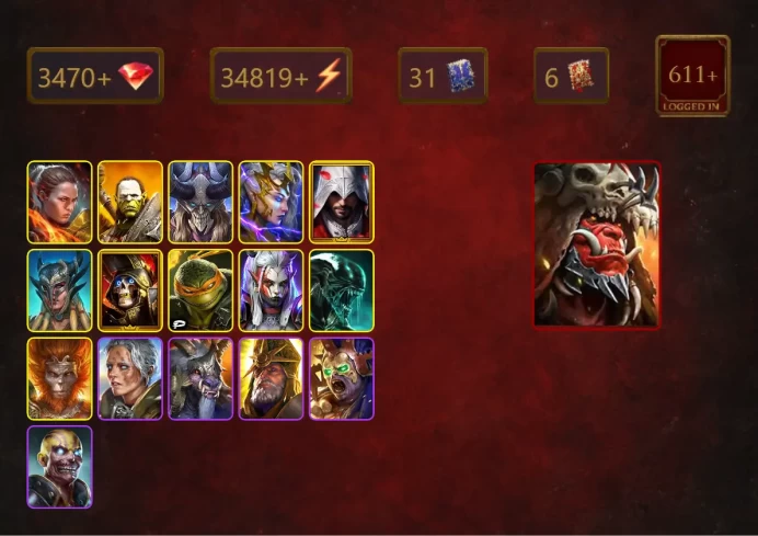 [STARTER]Ash'nar Dragonsoul+Prince Kymar+Ronda+Artak+Deliana+Ezio Auditore+Scyl+Deathknight+Michelangelo+Visix+Xenomorph+28Epics