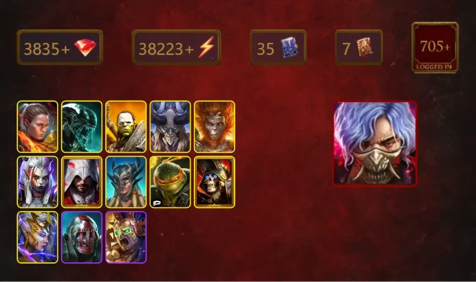 [STARTER]Toshiro+Prince Kymar+Ronda+Xenomorph+Artak+Wukong+Visix+Ezio Auditore+Scyl+Michelangelo+Deathknight+Deliana+28Epics