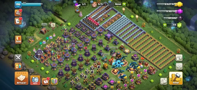 Town hall semi max 15 Xp 196, equipment epic, C6185