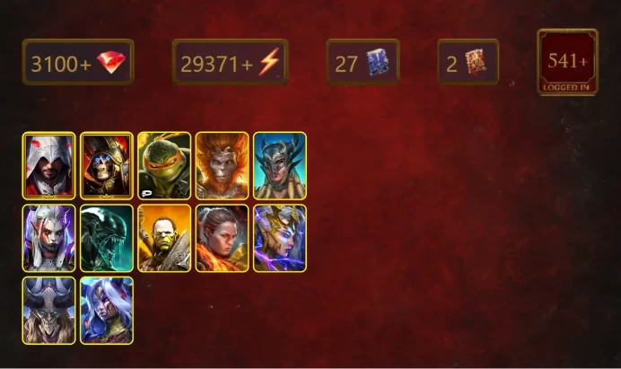 [STARTER]Riho+Prince Kymar+Ezio Auditore+Deathknight+Michelangelo+Wukong+Scyl+Visix+Xenomorph+Artak+Ronda+Deliana+23Epics