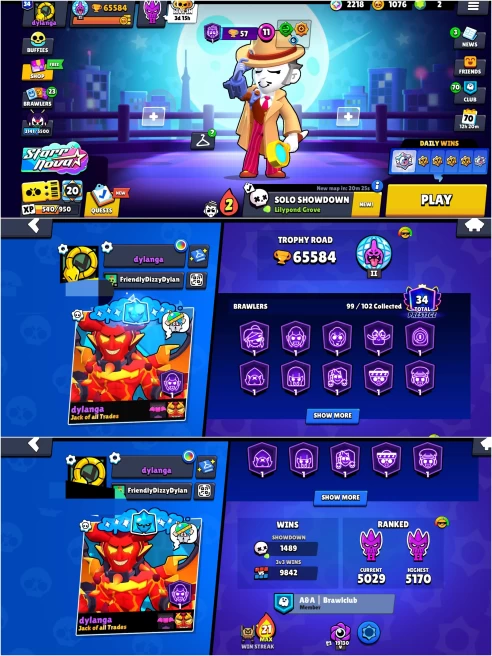 OP BS 65.5k TROPHY,34 PRESTIGE ,99/102 UNLOCKED,10 HYPER CHARGED,10 MAXED,202 OP SKINS [5 MYTHIC+6 LEGENDARY+5 HC],538 PINS,396 ICON,221 SPRAYS