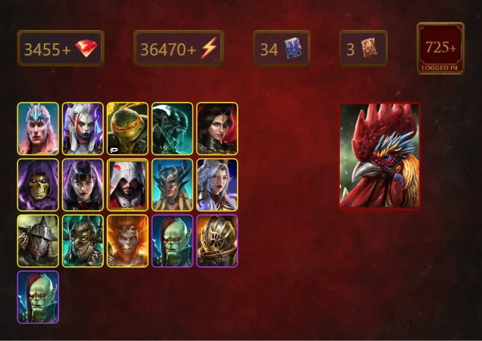 [STARTER]Galleus Bloodcrest+Yumeko+Loki+Visix+Michelangelo+Xenomorph+Adelyn+Skeletor+Alice+Ezio Auditore+Scyl+Rathalos+30Epics