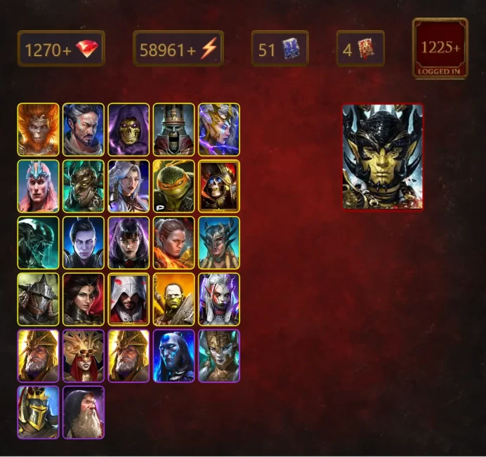 [STARTER]Georgid+Yumeko+Aphidus+Wukong+Karato+Skeletor+Deliana+Loki+Leminisi the Gold-Wing+Michelangelo+Deathknight+63Epics