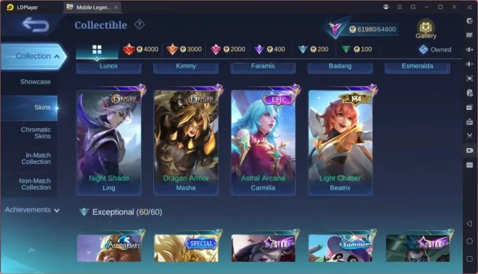 GLOBAL Hero 130 Skin 244|Transformers Roger|CC Badang|KOF Karina|Annual Star Lesley|Zodiac selena etc| Renowned Check SS ML1851B
