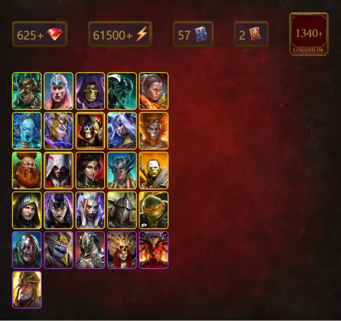 [STARTER]Siphi+Riho+Leminisi the Gold-Wing+Loki+Skeletor+Xenomorph+Ronda+Gracchos Turn-drake+Deliana+Kantra+Deathknight+58Epics