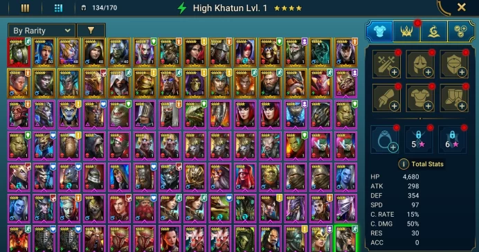 Starter with Mythical - Theodosia : 95k energy / 58 mln coins / Elenaril, Mortu-Macaab, Arix, Ninja + 20 Login Legendaries