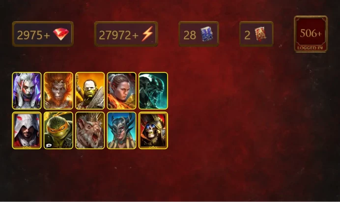 [STARTER]Odin+Gnishak+Visix+Wukong+Artak+Ronda+Xenomorph+Ezio Auditore+Michelangelo+Scyl+Deathknight+Miscreated Monster+24Epics