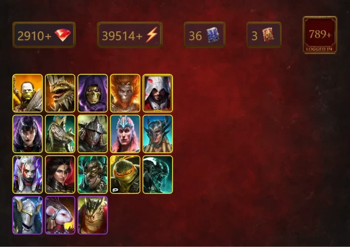 [STARTER]Legate Teox+Pheidi Tealcrest+Artak+Skeletor+Wukong+Ezio Auditore+Alice+Rathalos+Loki+Scyl+Visix+Adelyn+37Epics