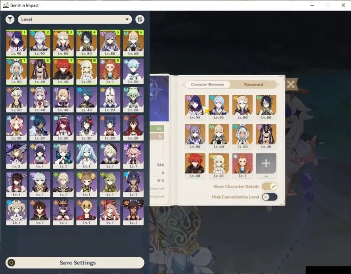ASIA |AR 55|6 Limited+6(*5Weapon)|Mualani,Raiden,Xianyun,Ayato,albedo,Cyno|Mc Female|Low Explore Map|1 Skin|TakeMail|(GI6329)