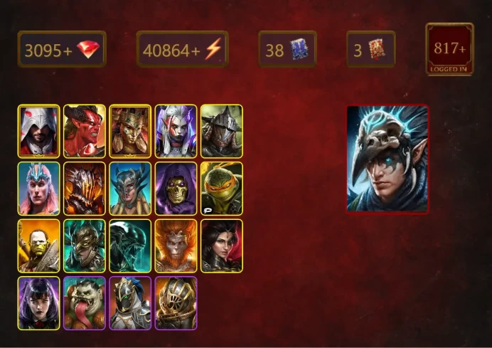 [STARTER]Nais the Shadowthief+Vulkanos Fumor+Ezio Auditore+Lord Shazar+Keeyra+Visix+Rathalos+Loki+Scyl+Skeletor+45Epics