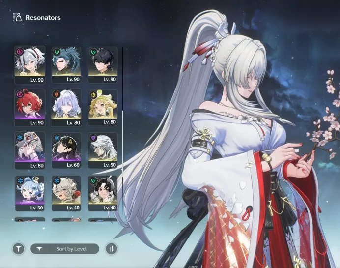 WW618//Europe Server Union Level 80 Hiyuki c1+s Aemeath Mornye Lynae Chisa+s Cartethyia C3+s Iuno+s Phrolova+s Shorekeeper+s