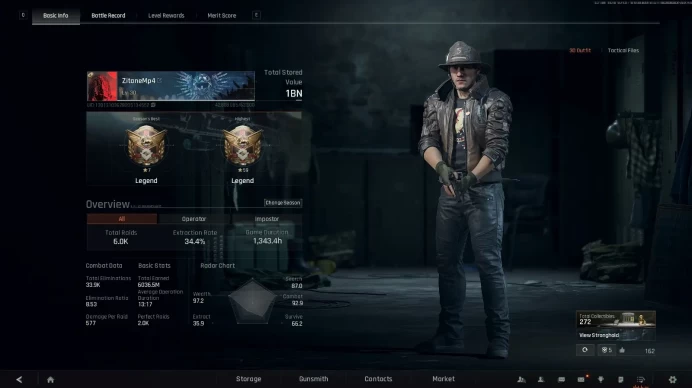 [1B Stored Value] [500M+ Cash] [Season 1 Account] [3x3 Case] 100% Secure Arena Breakout Infinite Account