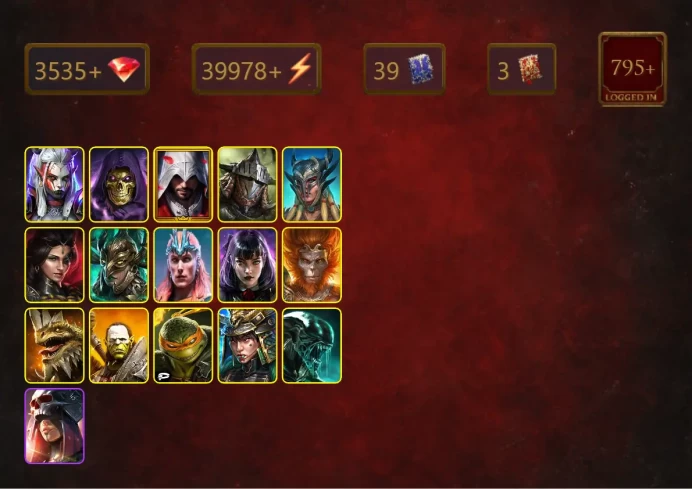 [STARTER]Harima+Legate Teox+Visix+Skeletor+Ezio Auditore+Rathalos+Scyl+Adelyn+Leminisi the Gold-Wing+Loki+Alice+Wukong+34Epics