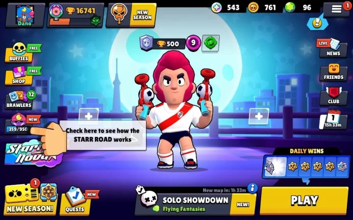 BS755 16000 Trophies 42 Brawlers 4 Legendary Brawlers 2 Level 11 96 Gems 25+ Skins