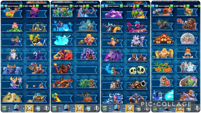 CR383//Arena 30 Level 80 12554 Trophies 121 Cards 21 Legendary Cards 12500 Trophies 80 LVL 24 EVO 125 EM 35K CRYSTALS 14 SKINS 3M COINS
