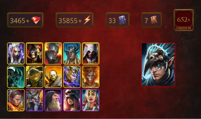 [STARTER]Nais the Shadowthief+Trunda+Visix+Deathknight+Richtoff the Bold+Scyl+Ezio Auditore+Xenomorph+Michelangelo+Artak+30Epics