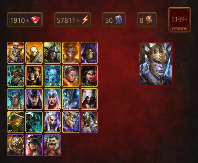 [STARTER]Siphi+Trunda+Gharol+King Garog+Artak+Rathalos+Wukong+Skeletor+Leminisi the Gold-Wing+Deathknight+Ronda+Adelyn+52Epics