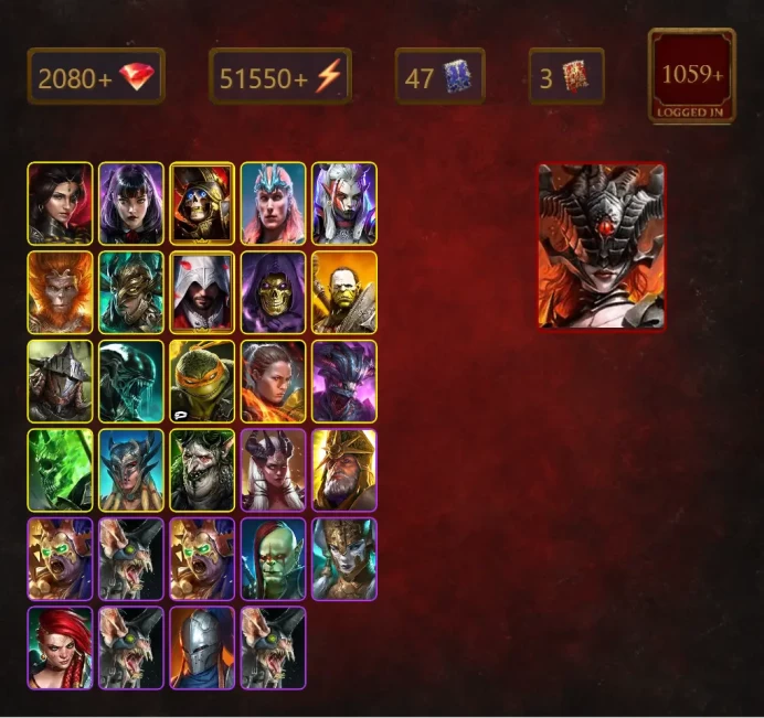 [STARTER]Helicath+Michinaki+Kurosa the Covetous+Adelyn+Alice+Deathknight+Loki+Visix+Wukong+Leminisi the Gold-Wing+65Epics