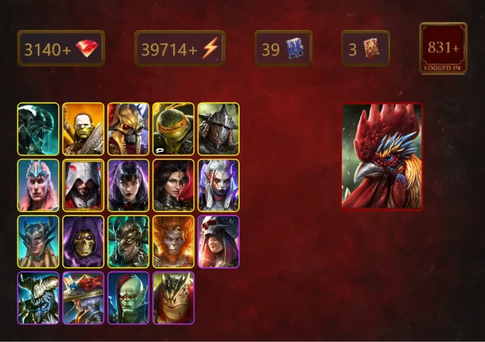 [STARTER]Galleus Bloodcrest+Nekhret+Xenomorph+Artak+Michelangelo+Rathalos+Loki+Ezio Auditore+Alice+Adelyn+Visix+Scyl+38Epics