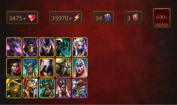 [STARTER]Helicath+Nekhret+Skeletor+Alice+Xenomorph+Visix+Adelyn+Scyl+Ezio Auditore+Rathalos+Loki+Michelangelo+40Epics