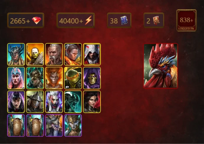 [STARTER]Galleus Bloodcrest+Taras+Scyl+Artak+Ronda+Ezio Auditore+Loki+Leminisi the Gold-Wing+Wukong+Michelangelo+47Epics