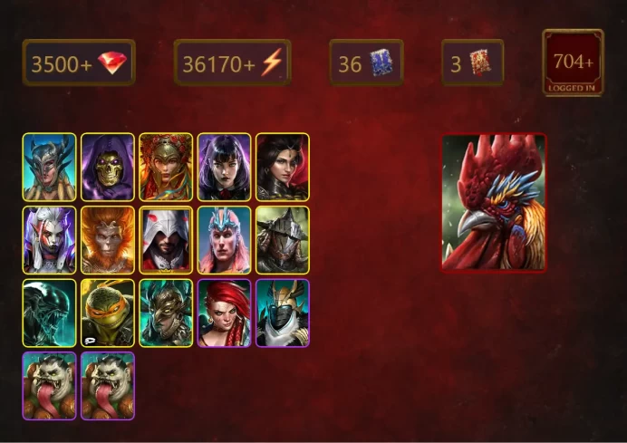 [STARTER]Galleus Bloodcrest+Marichka+Scyl+Skeletor+Alice+Adelyn+Visix+Wukong+Ezio Auditore+Loki+Rathalos+Xenomorph+33Epics