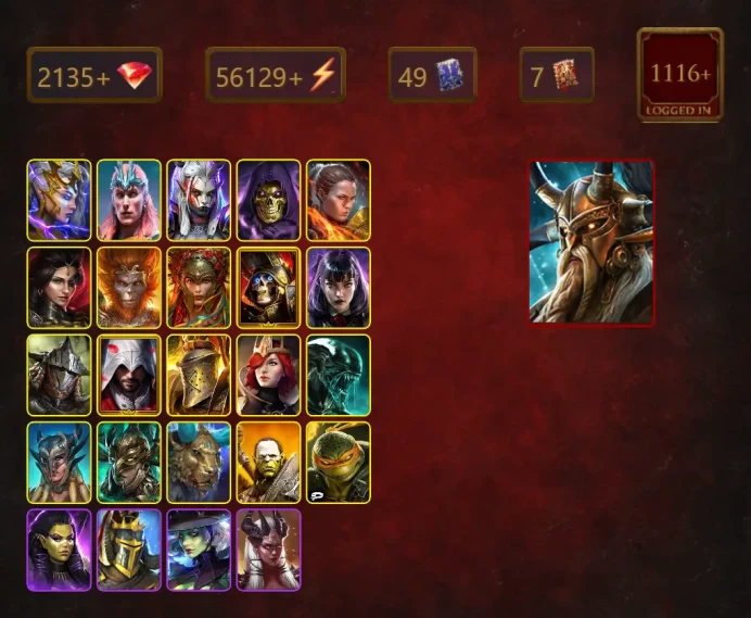 [STARTER]Alaz+Marichka+Deliana+Loki+Visix+Skeletor+Ronda+Adelyn+Wukong+Deathknight+Alice+Rathalos+Ezio Auditore+Helior+46Epics
