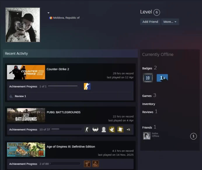 CS2 Prime 29 hours+4Medals(10Y/5Y/Loyalty Badge/Global Offensive Badge)