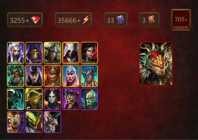 [STARTER]Lazarius+Marichka+Visix+Skeletor+Rathalos+Ezio Auditore+Adelyn+Leminisi the Gold-Wing+Alice+Loki+Scyl+Xenomorph+39Epics