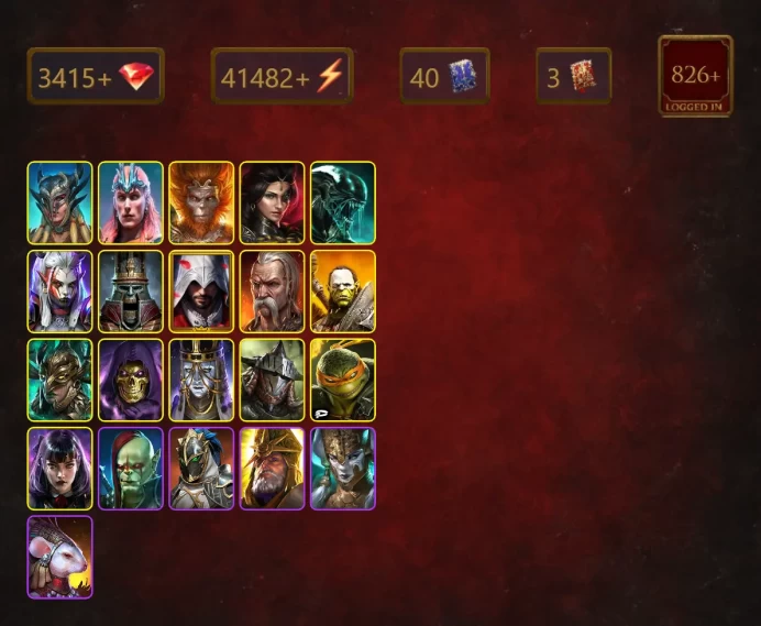 [STARTER]Taras+Ankora+Esme the Dancer+Scyl+Loki+Wukong+Adelyn+Xenomorph+Visix+Georgid+Ezio Auditore+Artak+Hurndig+47Epics